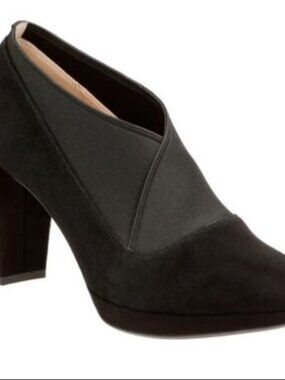 Clarks Kendra Mix Black Suede Pump Comfort Sleek Size 9M